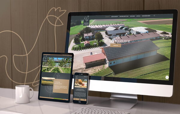 Bild zeigt die Website des Geflügelhof Eder's auf verschiedenen Ausgabegeräten