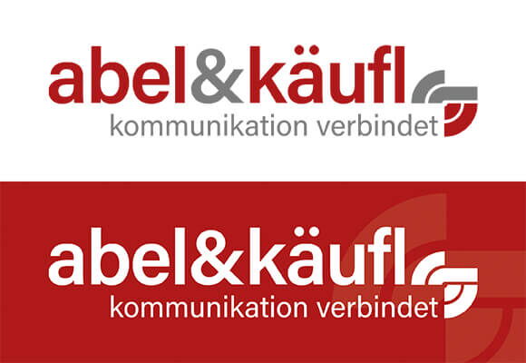 Bild des Logos von Abel & Käufel Farbig auf Weiß und Weiß auf Farbig