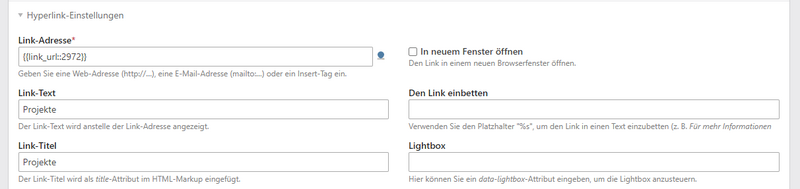 Bild zeigt einen Screenshot aus dem Backend von Contao