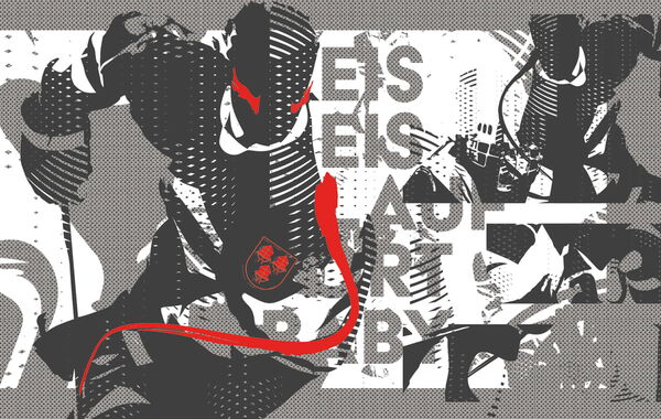 Das Bild zeigt ein Design Der Außenfassade Landshuter Eishockey Halle