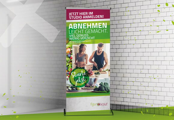 Roll-Up Display Werbung für figurscout