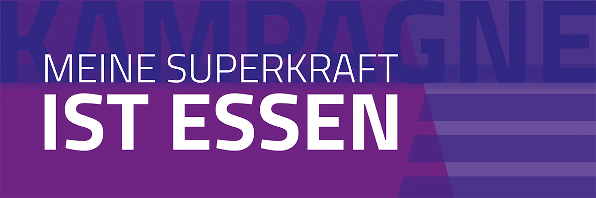 Bild eines Banners der Firma Figurscout für die Kampagne Meine Superkraft ist essen