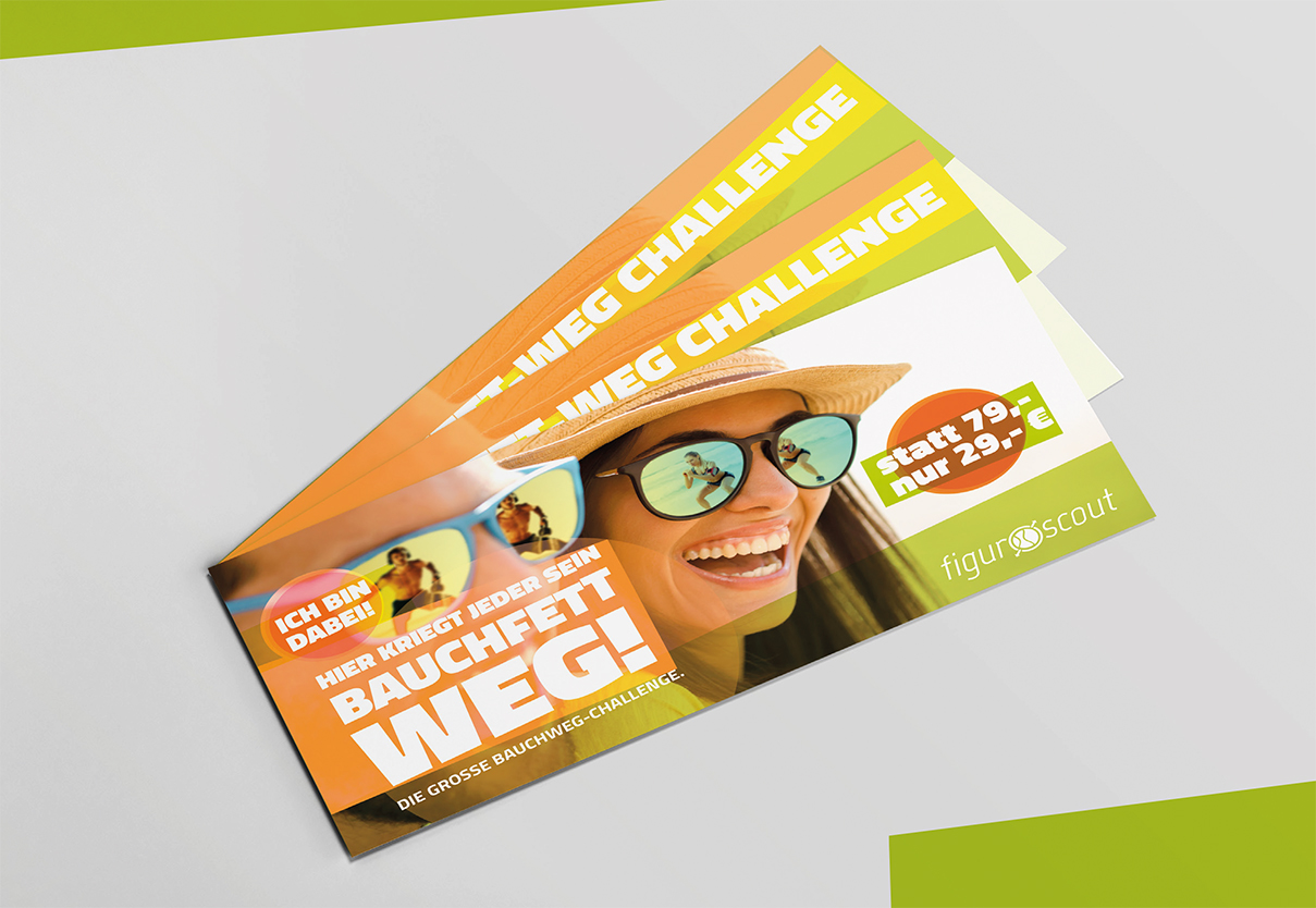 Bild eines Gutschein der Firma Figurscout für die Kampagne Bauchfett Weg