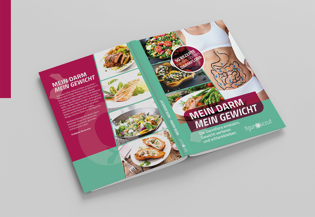 Bild eines Kochbuch der Firma Figurscout für die Kampagne Mein Darm Mein Gewicht