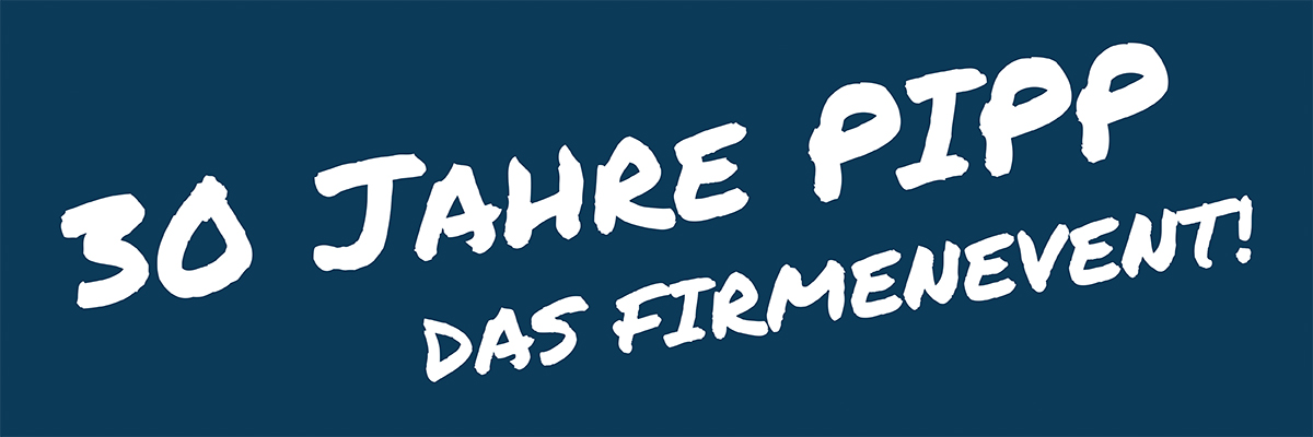 Bild zeigt den 30.Jahre Banner der Firma: "Industriebuchbinderei Pipp"