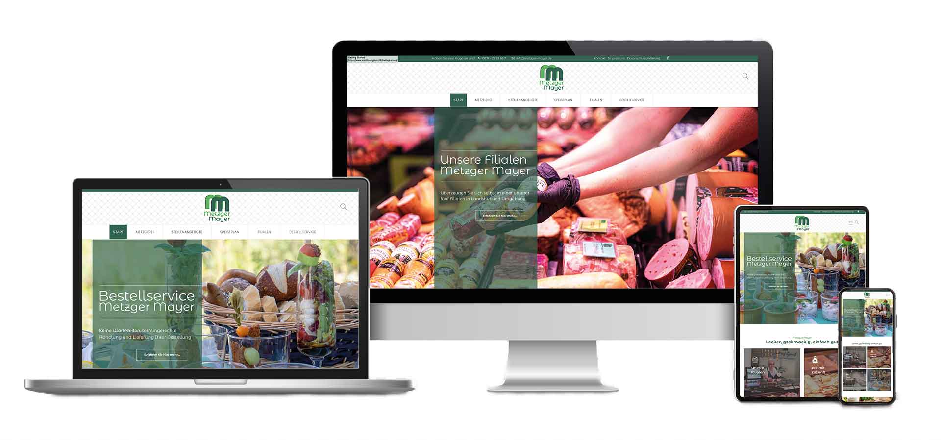 Bild mit Verschiedenen Ansichten der Website: "Metzger Mayer GmbH"