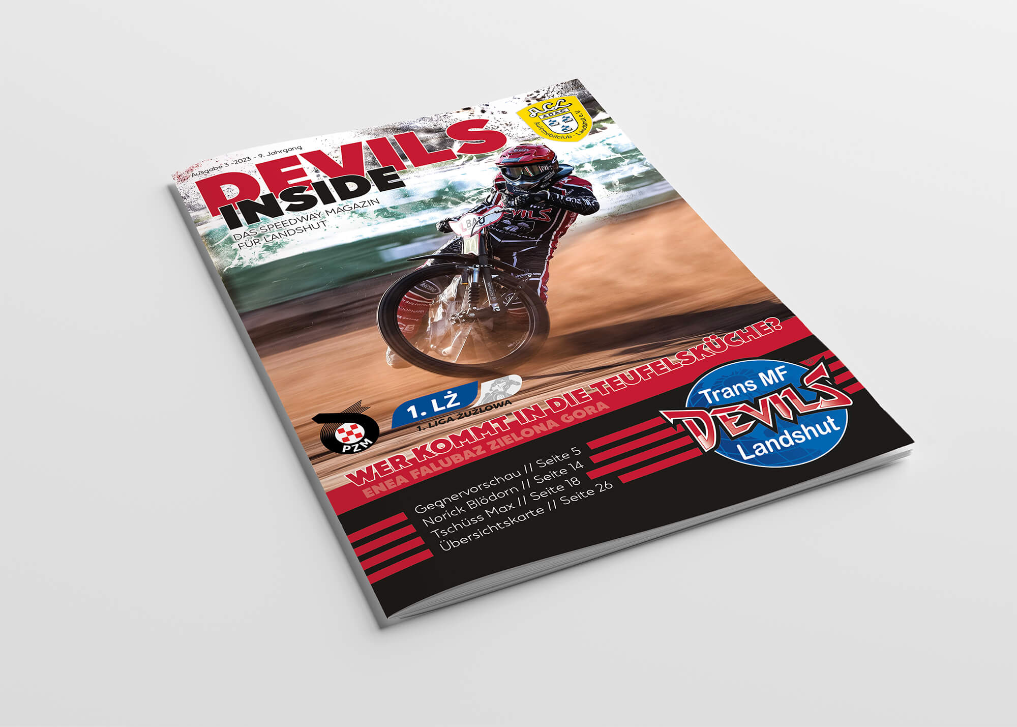 Das Bild zeigt ein Stadionheft des Speedway Vereins: " ACL Speedway Devils"