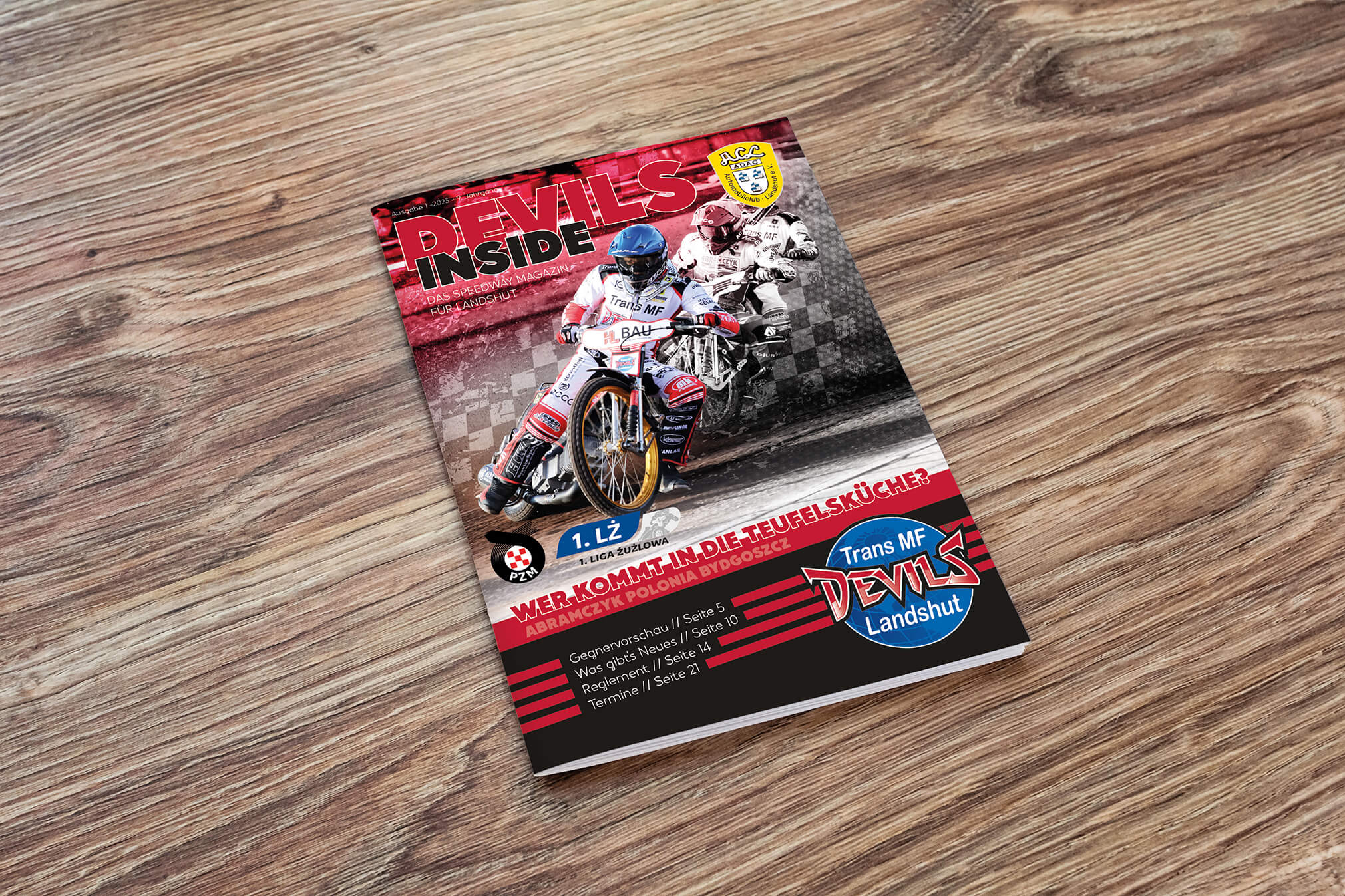 Das Bild zeigt ein Stadionheft des Speedway Vereins: " ACL Speedway Devils"