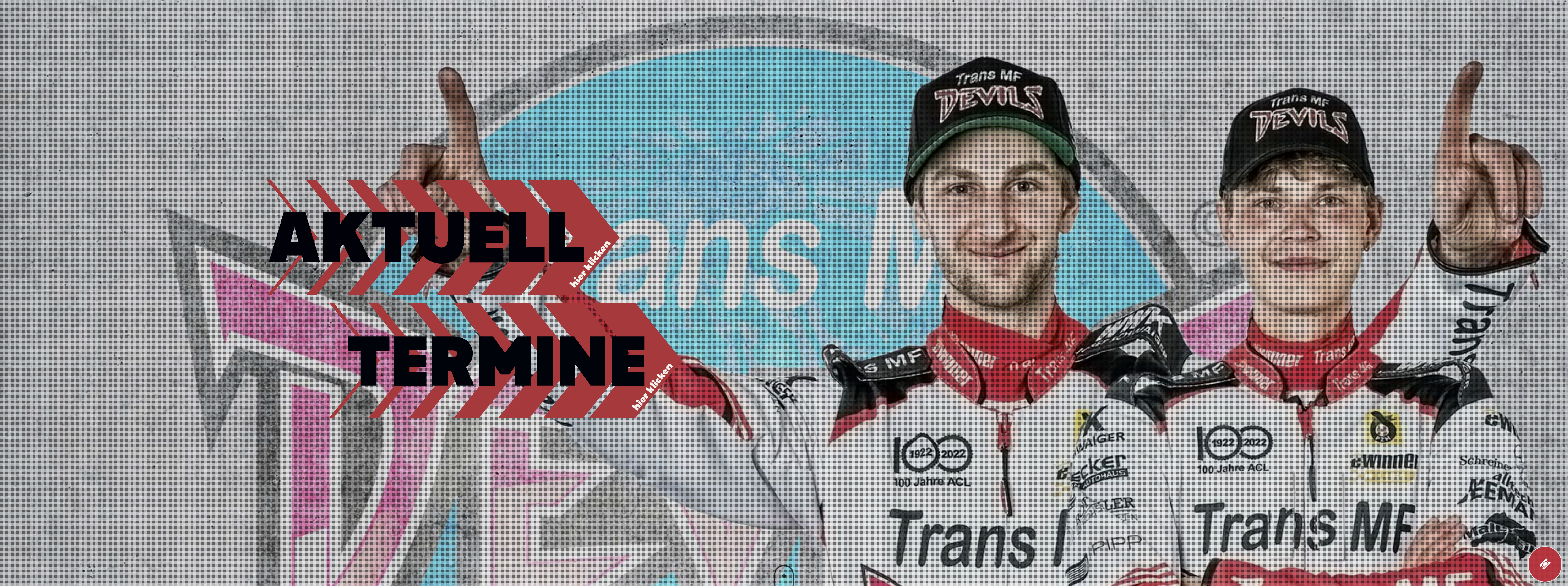 Das Bild zeigt ein Bild der Website der AC Landshut Devils